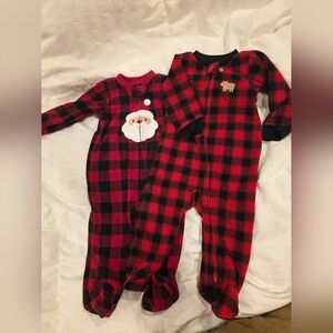 Carter's Red and Black Plaid Kids Footies